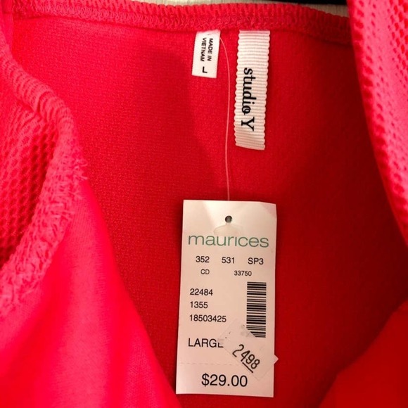 Studio Y Maurice's Women's Hot Pink Peplum Top NWT - Picture 8 of 11